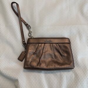 Coach Metallic Bronze Wristlet